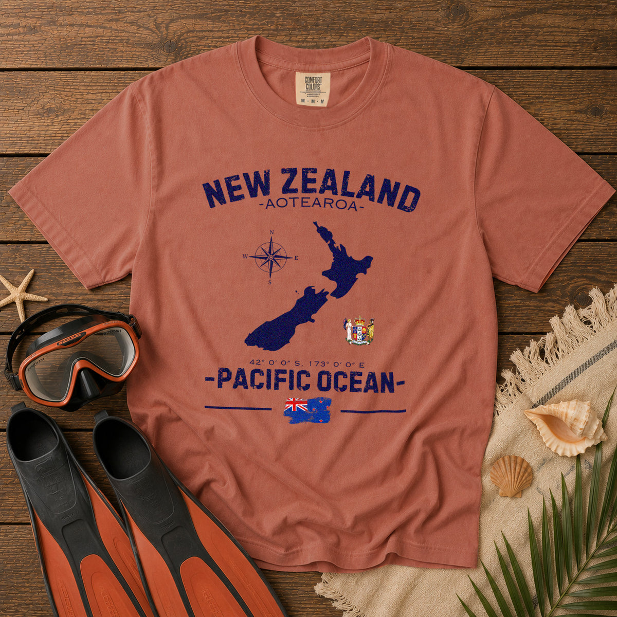 New Zealand T-Shirt in Yam - roamstride graphic tee