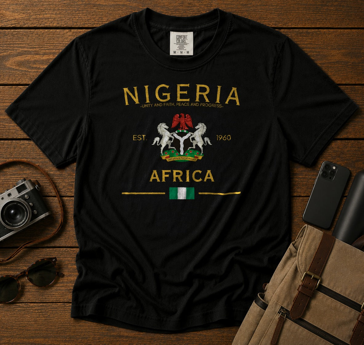 Nigeria T-Shirt in Black - roamstride graphic tee