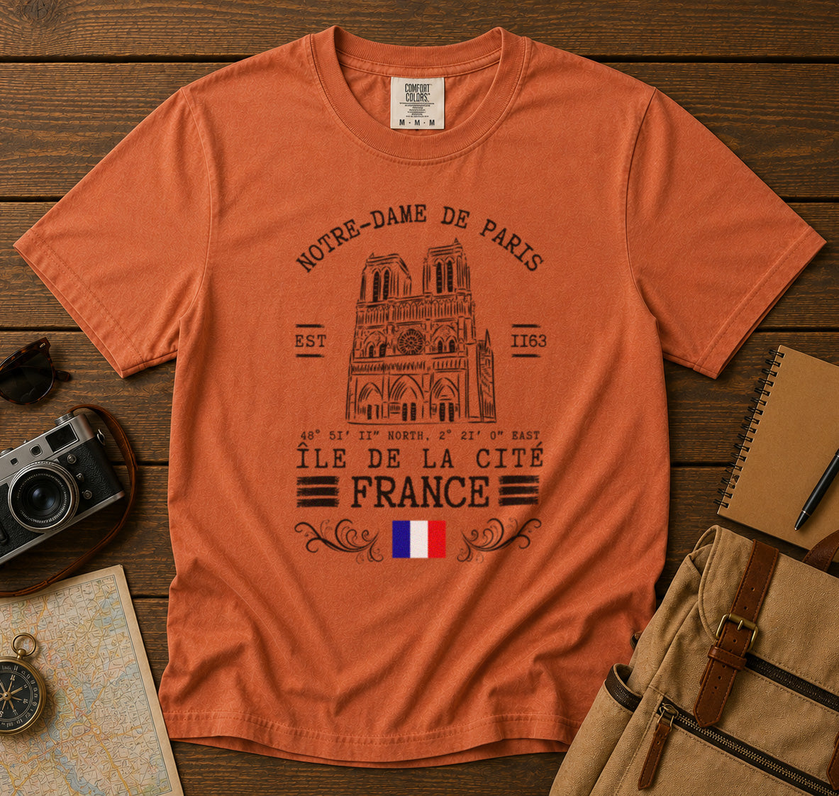 Notre Dame T-Shirt in Yam - roamstride graphic tee