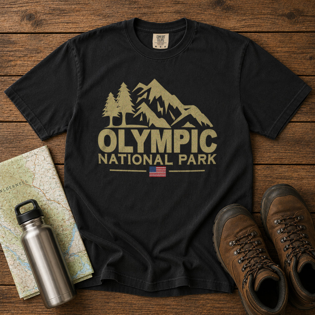 Olympic National Park T-Shirt in Black - roamstride graphic tee