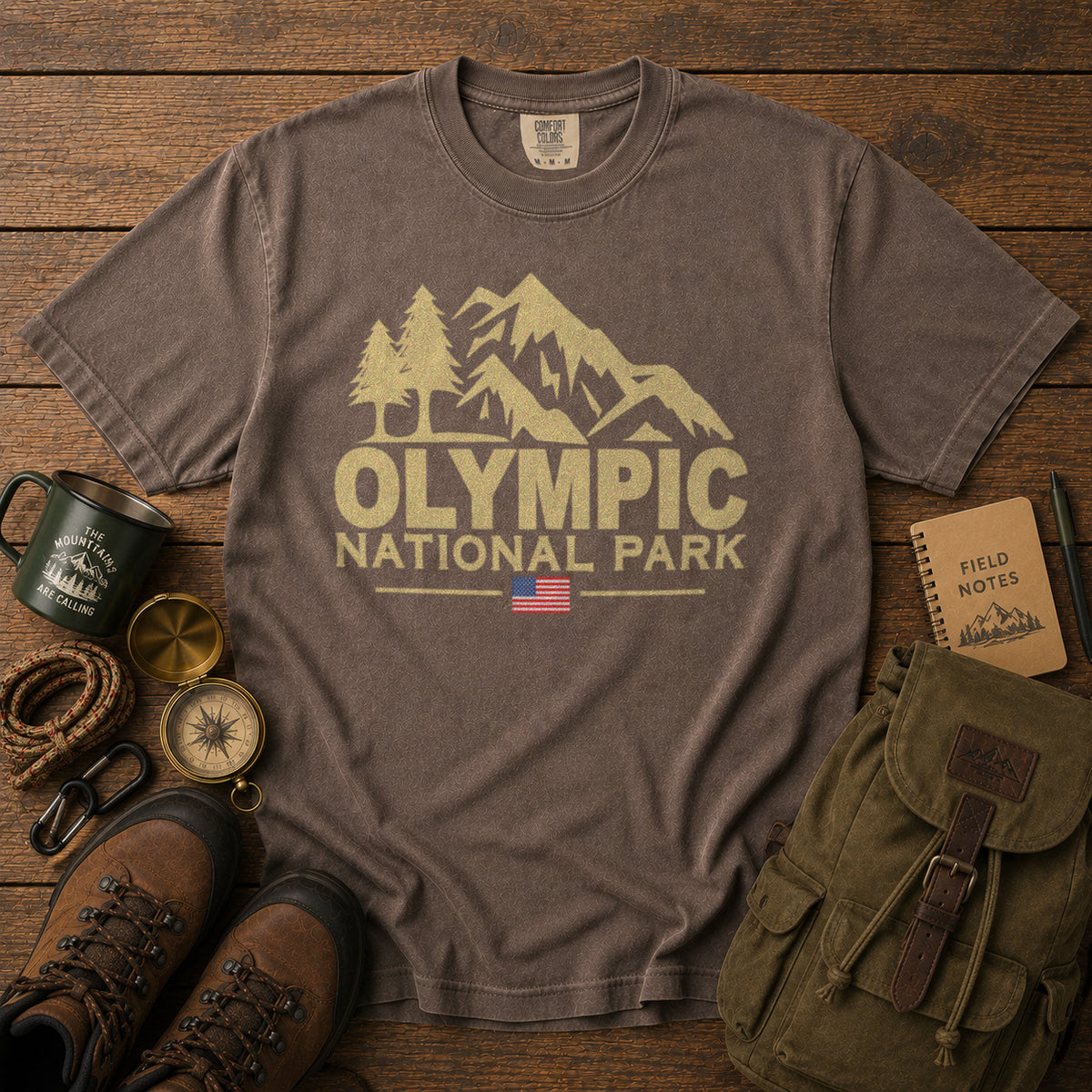 Olympic National Park T-Shirt in Espresso - roamstride graphic tee