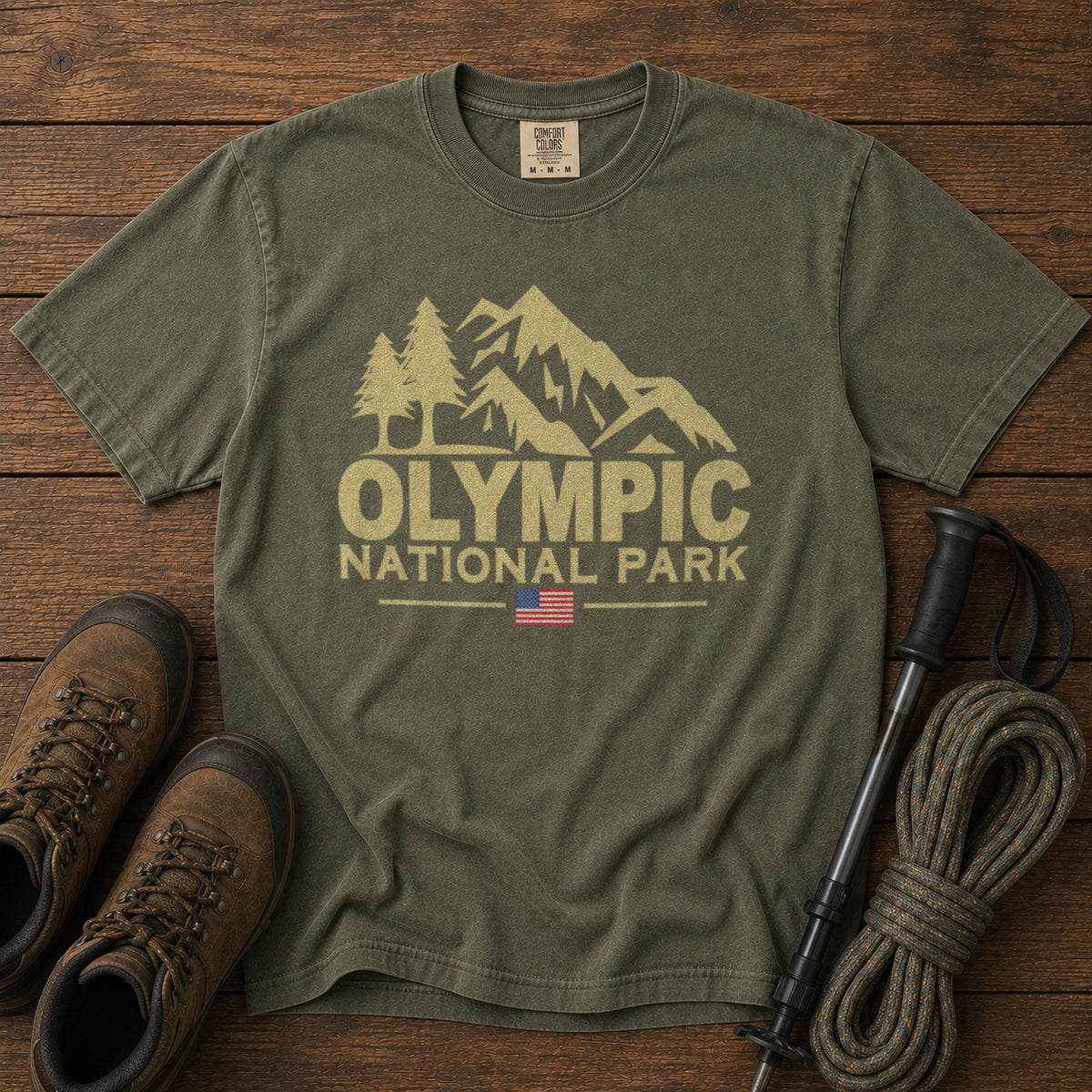 Olympic National Park T-Shirt in Moss - roamstride graphic tee
