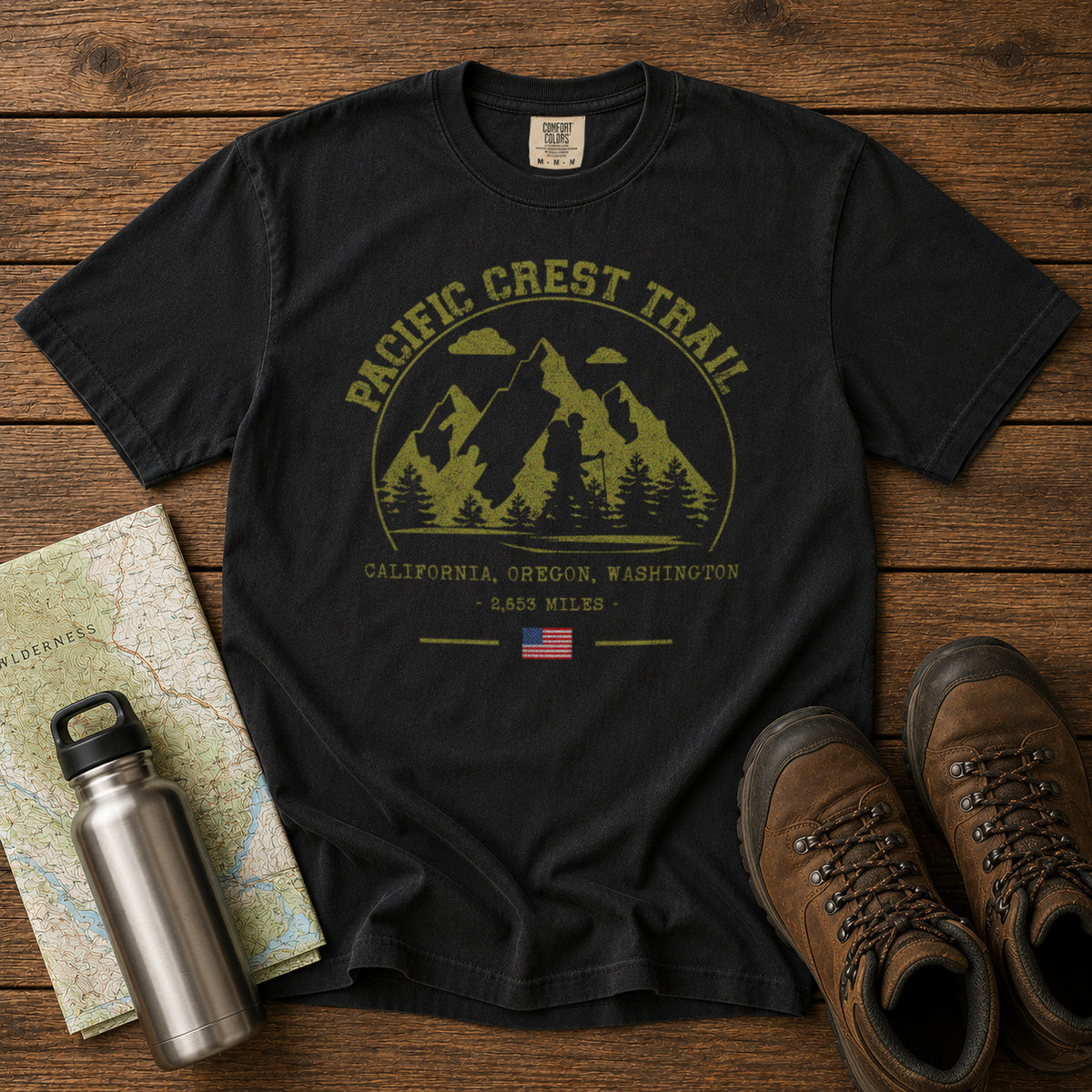 Pacific Crest Trail T-Shirt in Black - roamstride graphic tee
