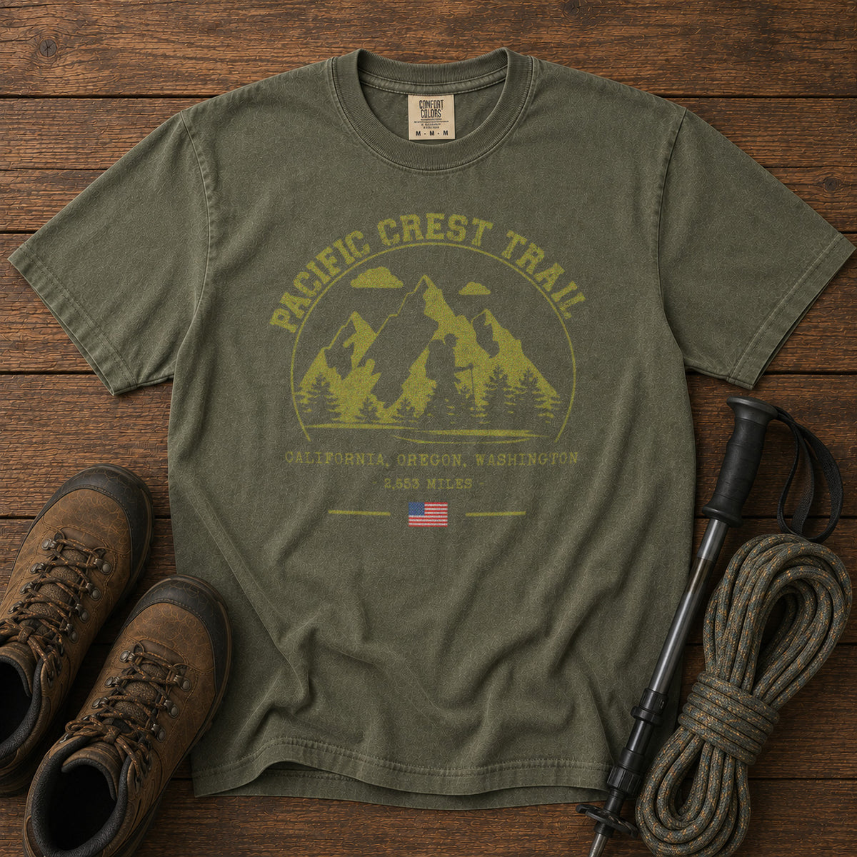 Pacific Crest Trail T-Shirt in Moss - roamstride graphic tee