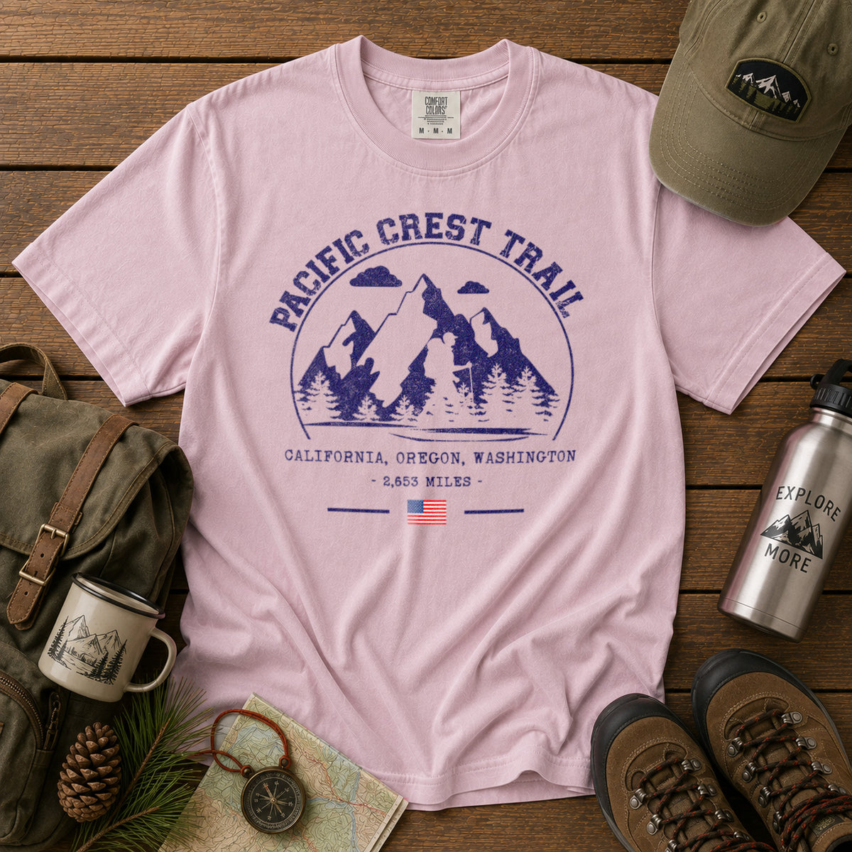 Pacific Crest Trail T-Shirt in Blossom - roamstride graphic tee