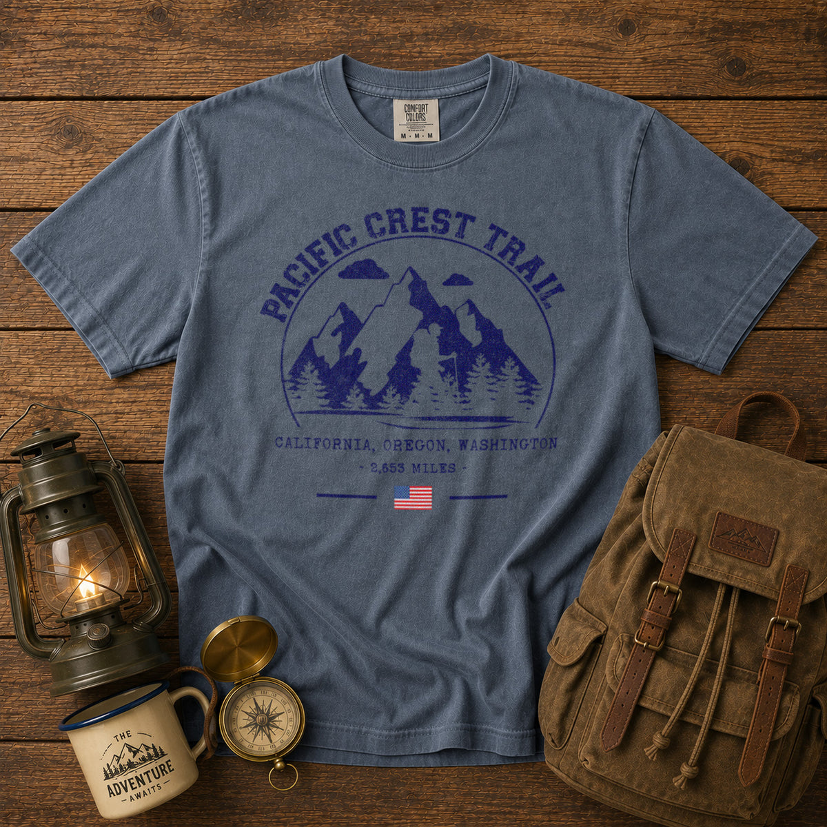 Pacific Crest Trail T-Shirt in Blue Jean - roamstride graphic tee