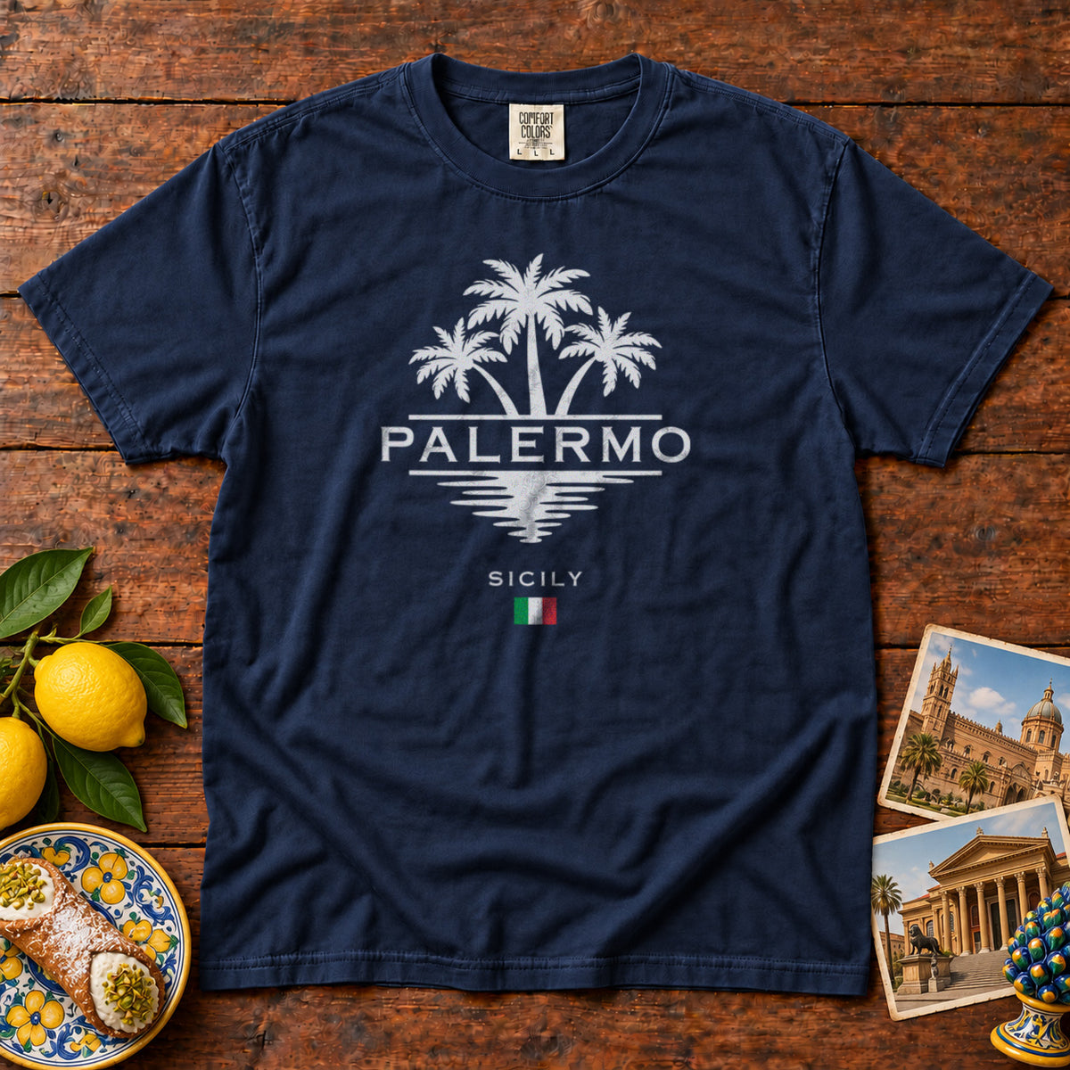 Palermo T-Shirt in Navy - roamstride graphic tee