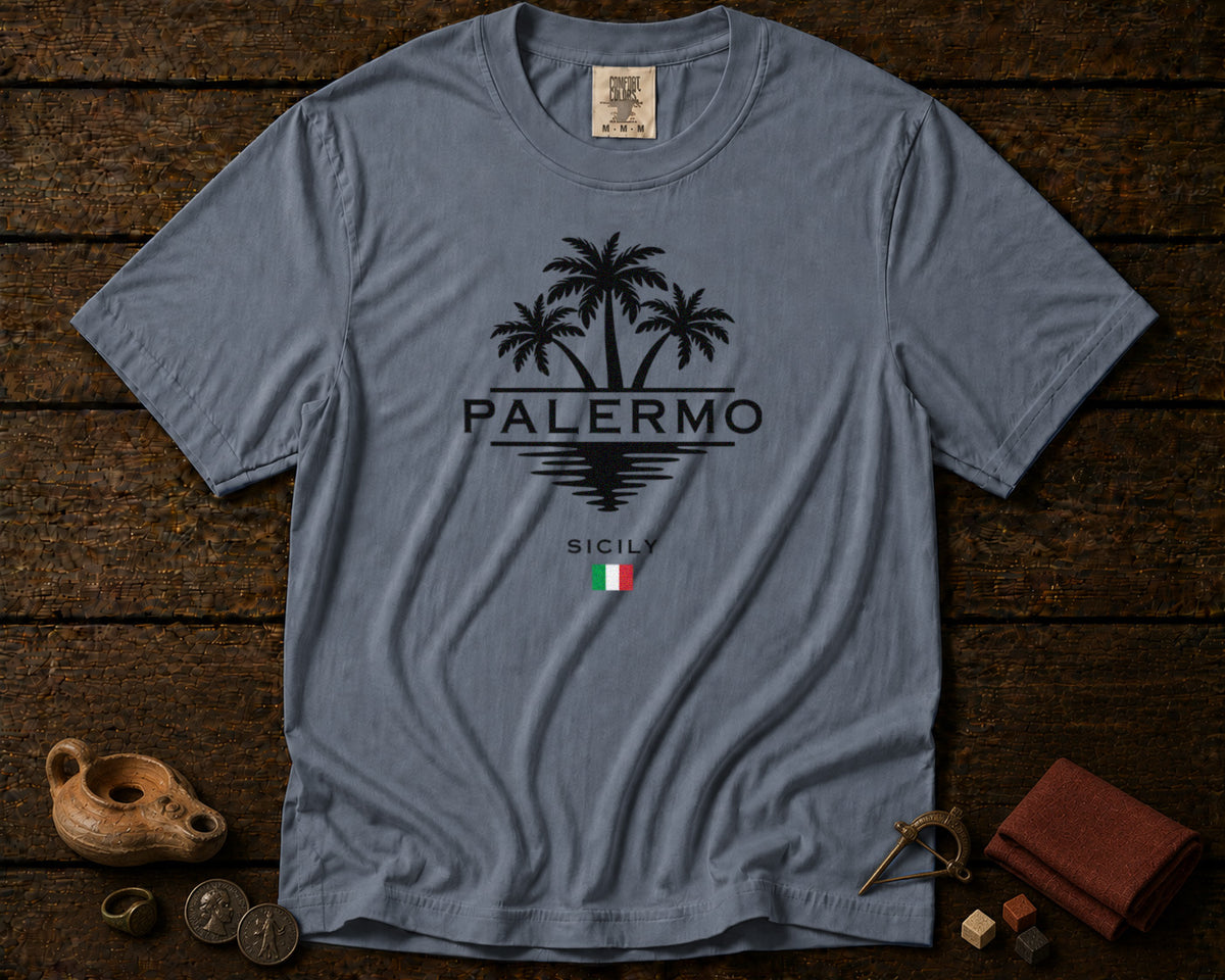 Palermo T-Shirt in Blue Jean - roamstride graphic tee