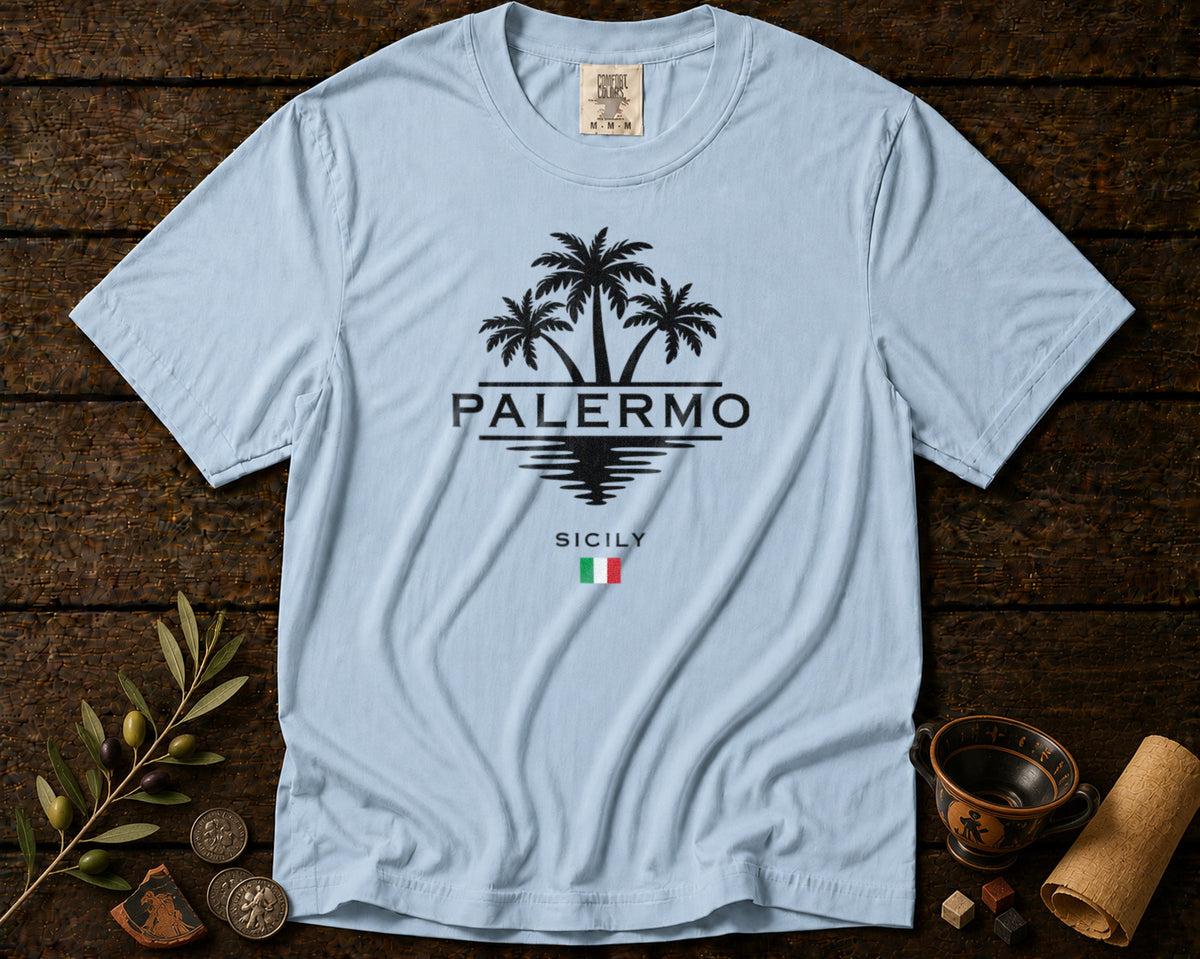 Palermo T-Shirt in Chambray - roamstride graphic tee