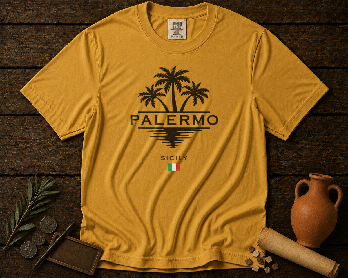 Palermo T-Shirt in Mustard - roamstride graphic tee