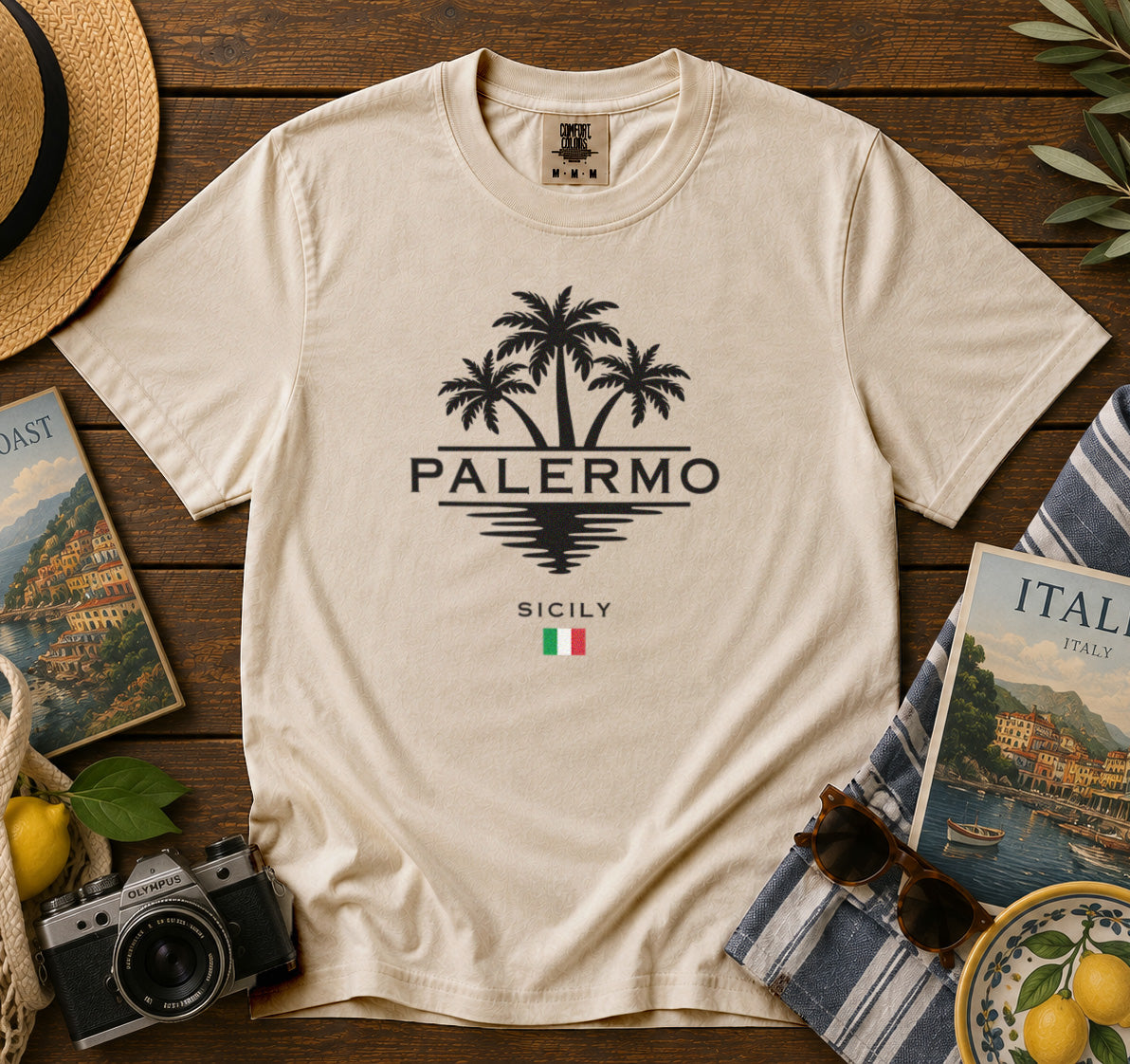 Palermo T-Shirt in Ivory - roamstride graphic tee