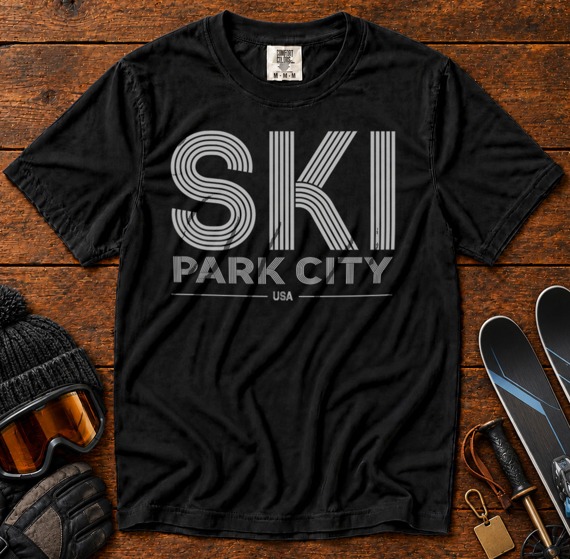 Park City Utah USA T-Shirt in Black - roamstride graphic tee