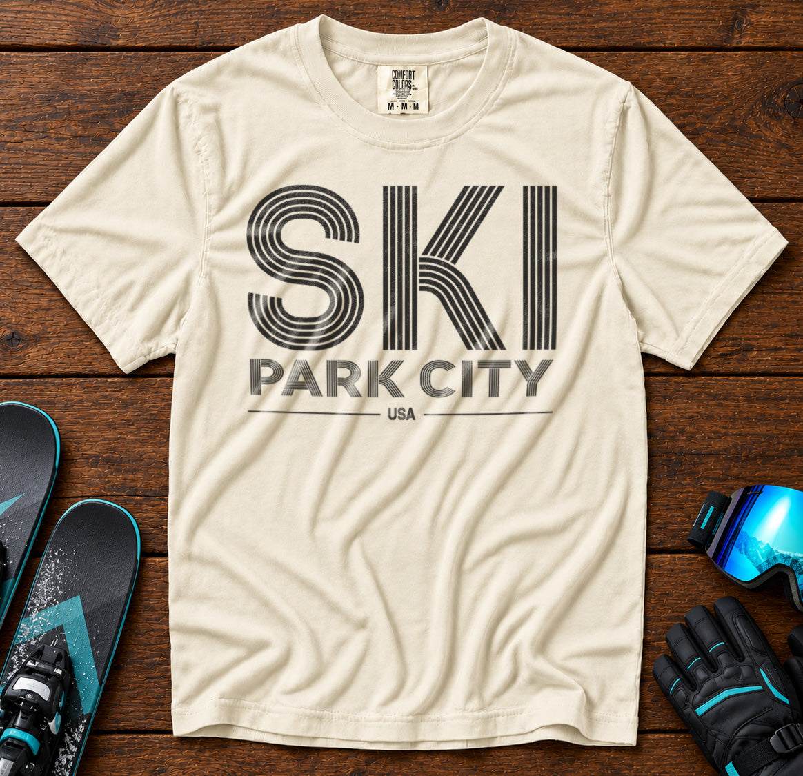 Park City Utah USA T-Shirt in Ivory - roamstride graphic tee