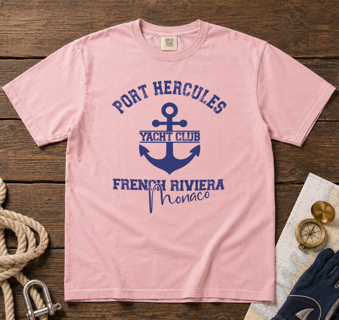 Port Hercules French Riviera Monaco T-Shirt in Blossom - roamstride graphic tee