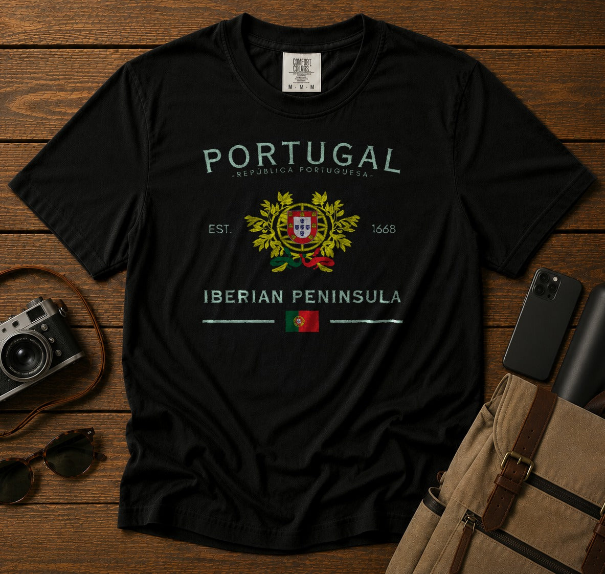 Portugal T-Shirt in Black - roamstride graphic tee