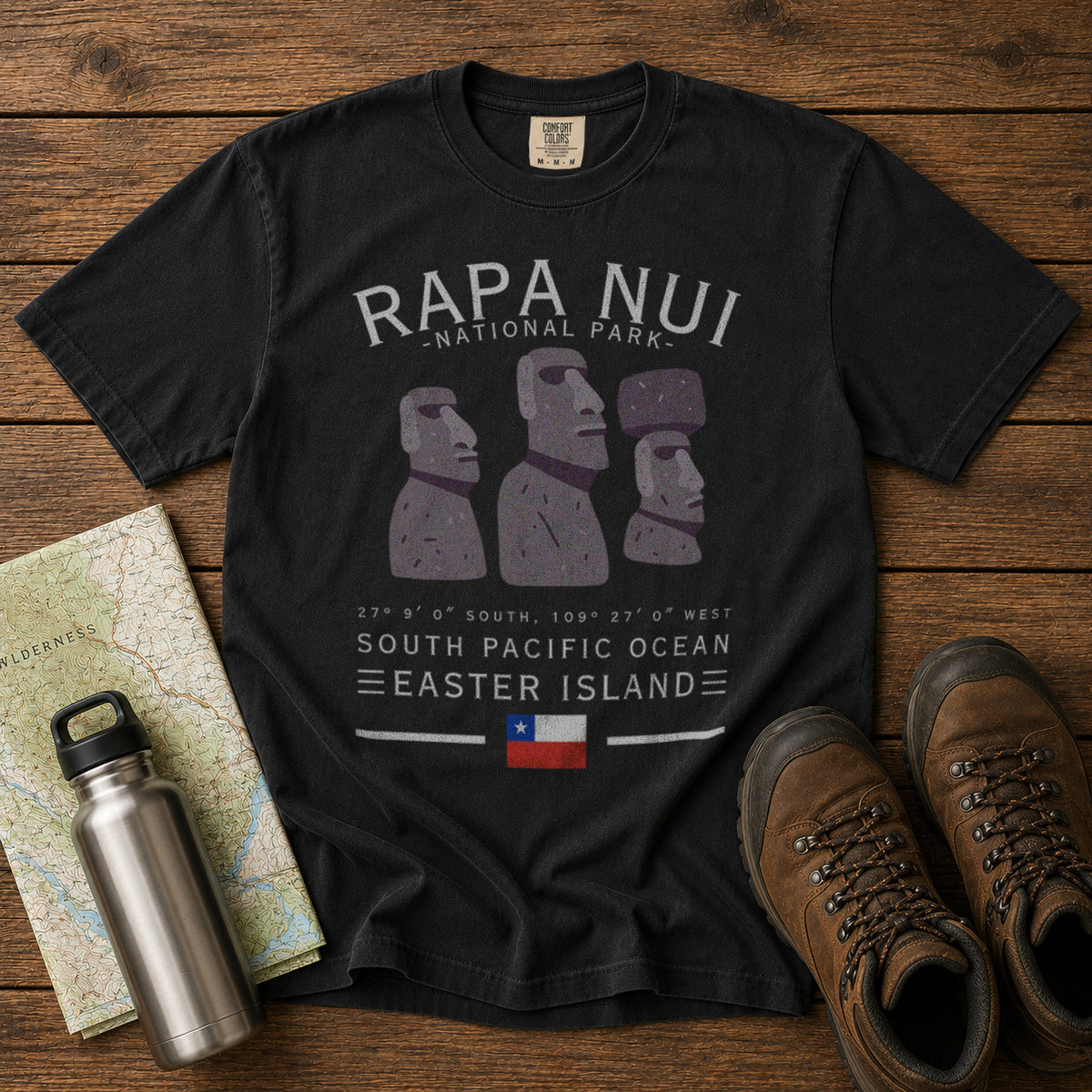 Rapa Nui National Park T-Shirt in Black - roamstride graphic tee