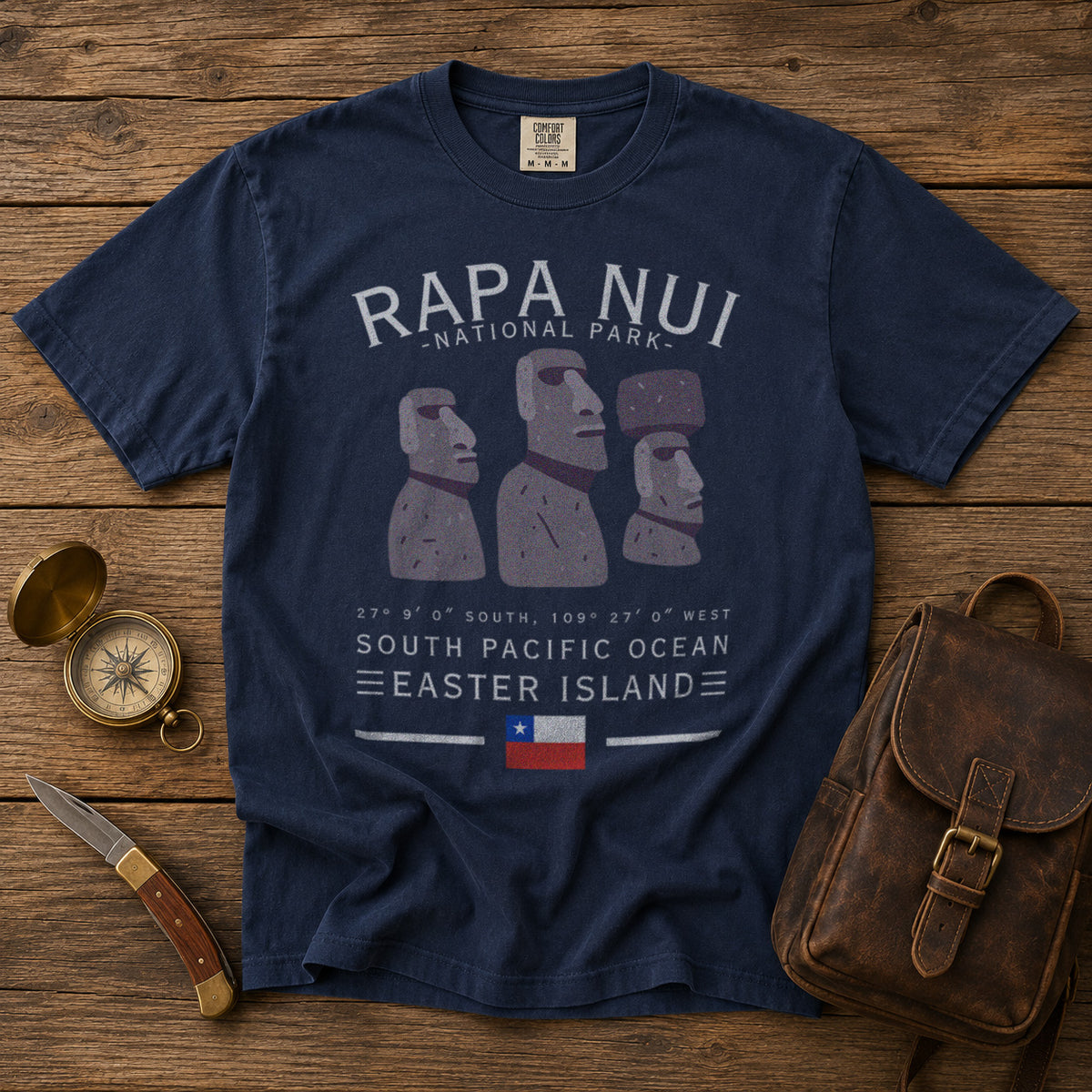 Rapa Nui National Park T-Shirt in Navy - roamstride graphic tee