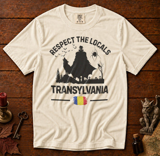 Respect The Locals Transylvania T-Shirt in Ivory - roamstride graphic tee