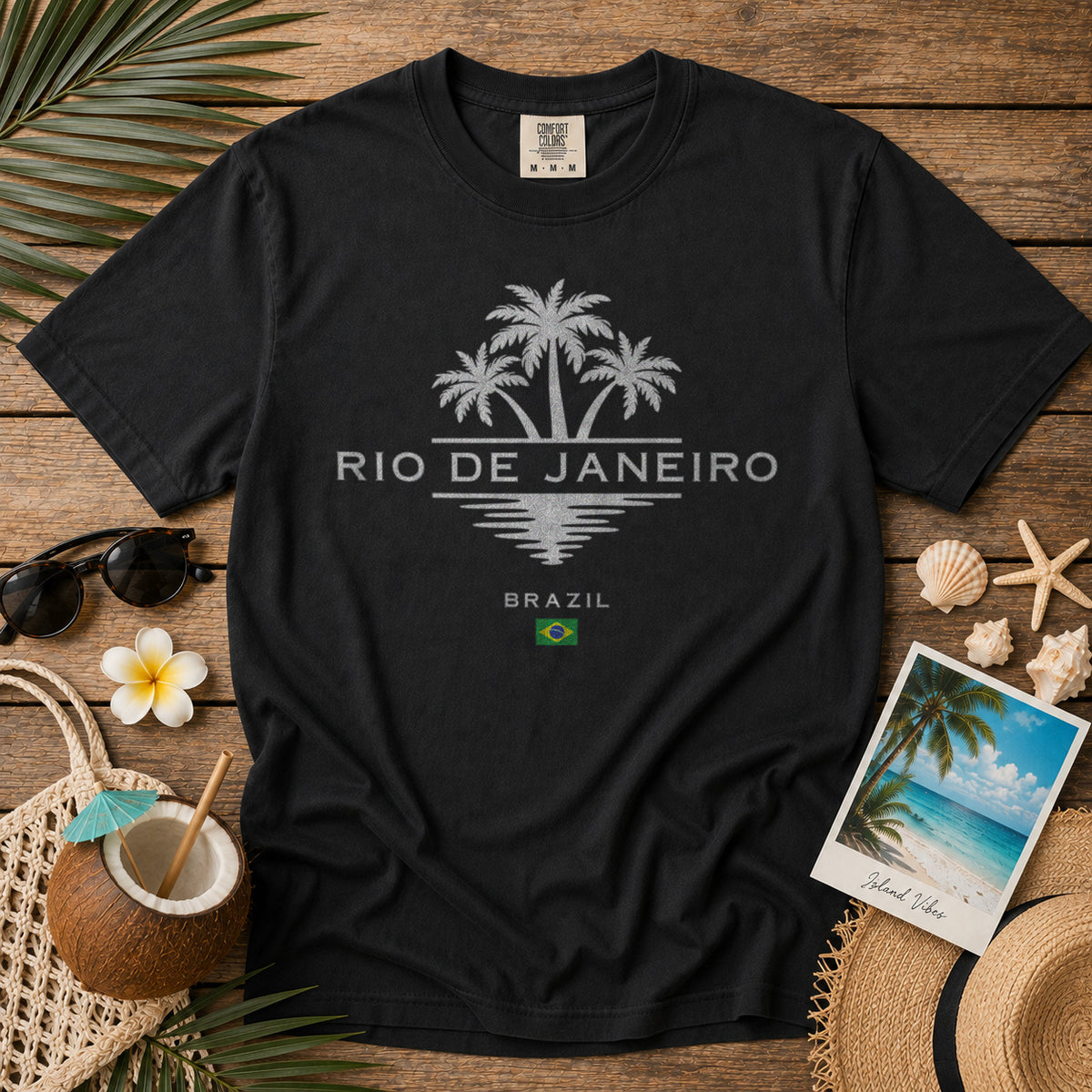 Rio de Janeiro Brazil T-Shirt in Black - roamstride graphic tee