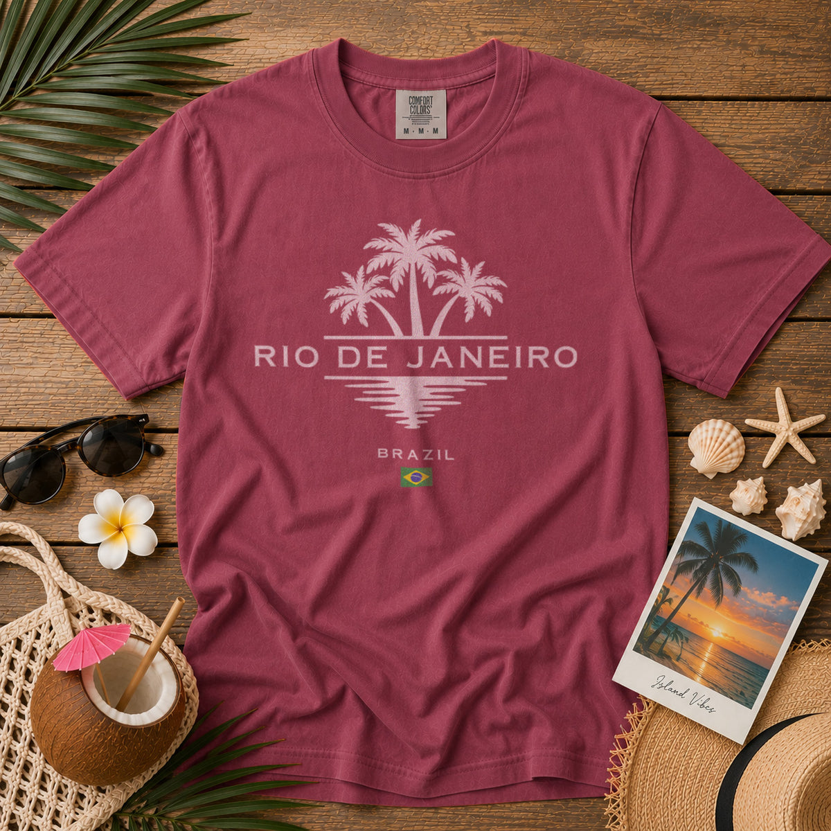 Rio de Janeiro Brazil T-Shirt in Chili - roamstride graphic tee