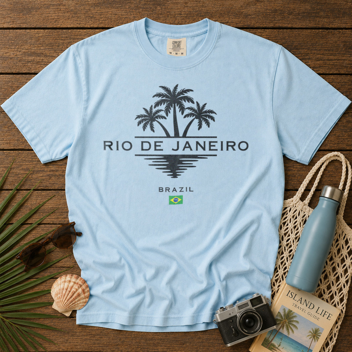 Rio de Janeiro Brazil T-Shirt in Chambray - roamstride graphic tee