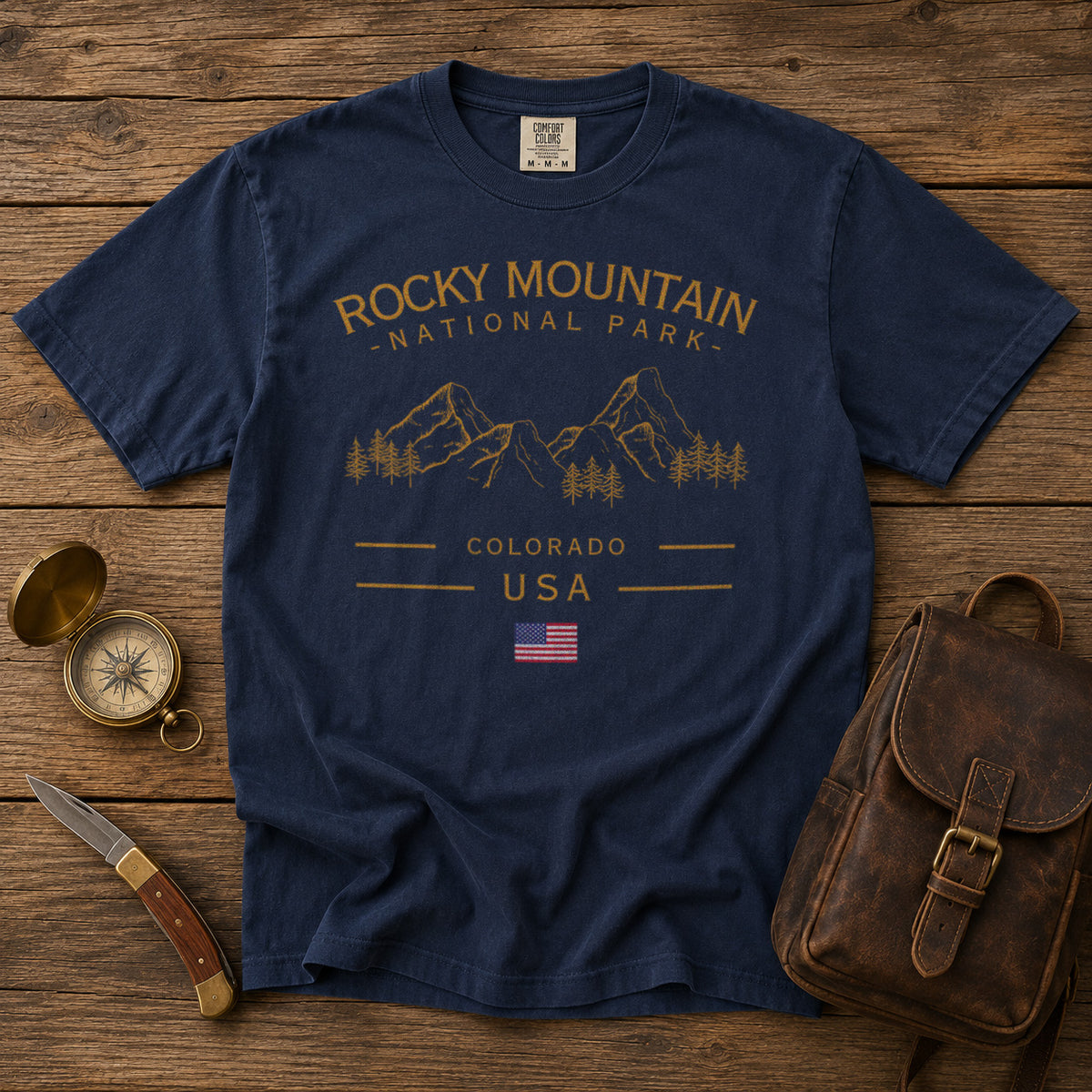Rocky Mountain National Park Colorado T-Shirt in Navy - roamstride graphic tee