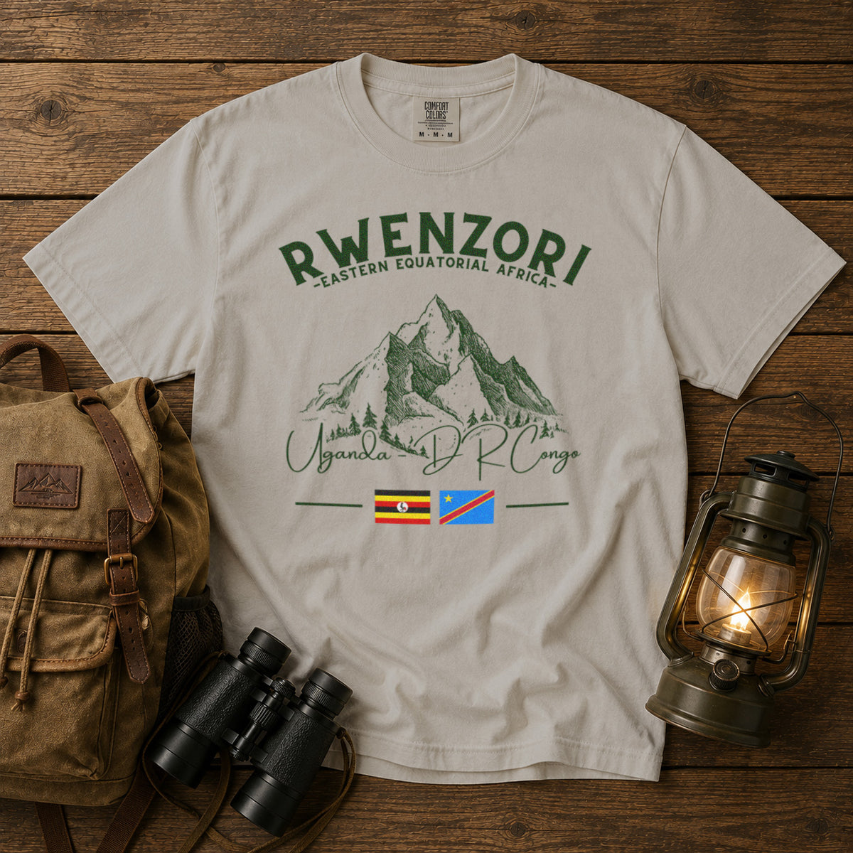 Rwenzori Mountains T-Shirt in Ivory - roamstride graphic tee
