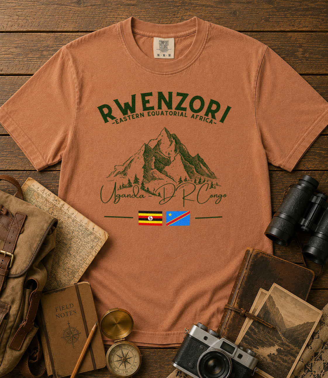 Rwenzori Mountains T-Shirt in Yam - roamstride graphic tee
