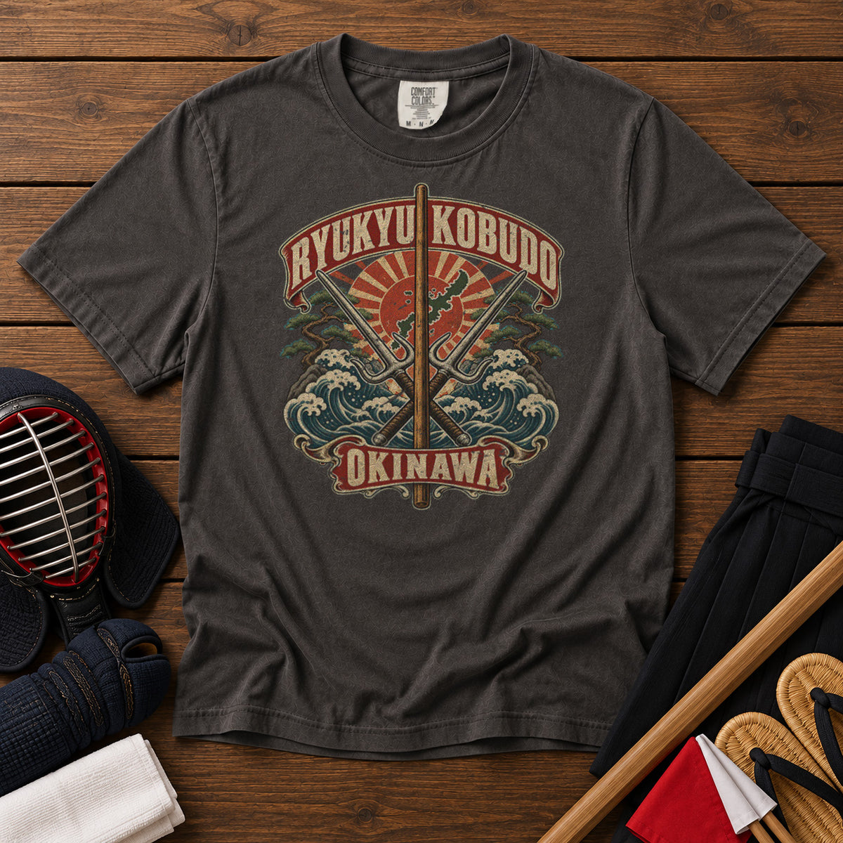 Ryukyu Kobudo Okinawa T-Shirt in Pepper - roamstride graphic tee