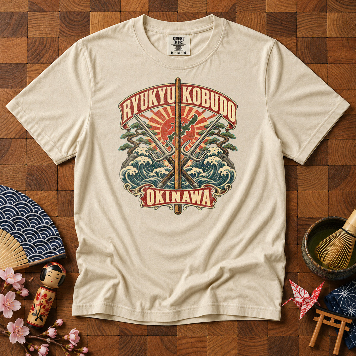 Ryukyu Kobudo Okinawa T-Shirt in Ivory - roamstride graphic tee