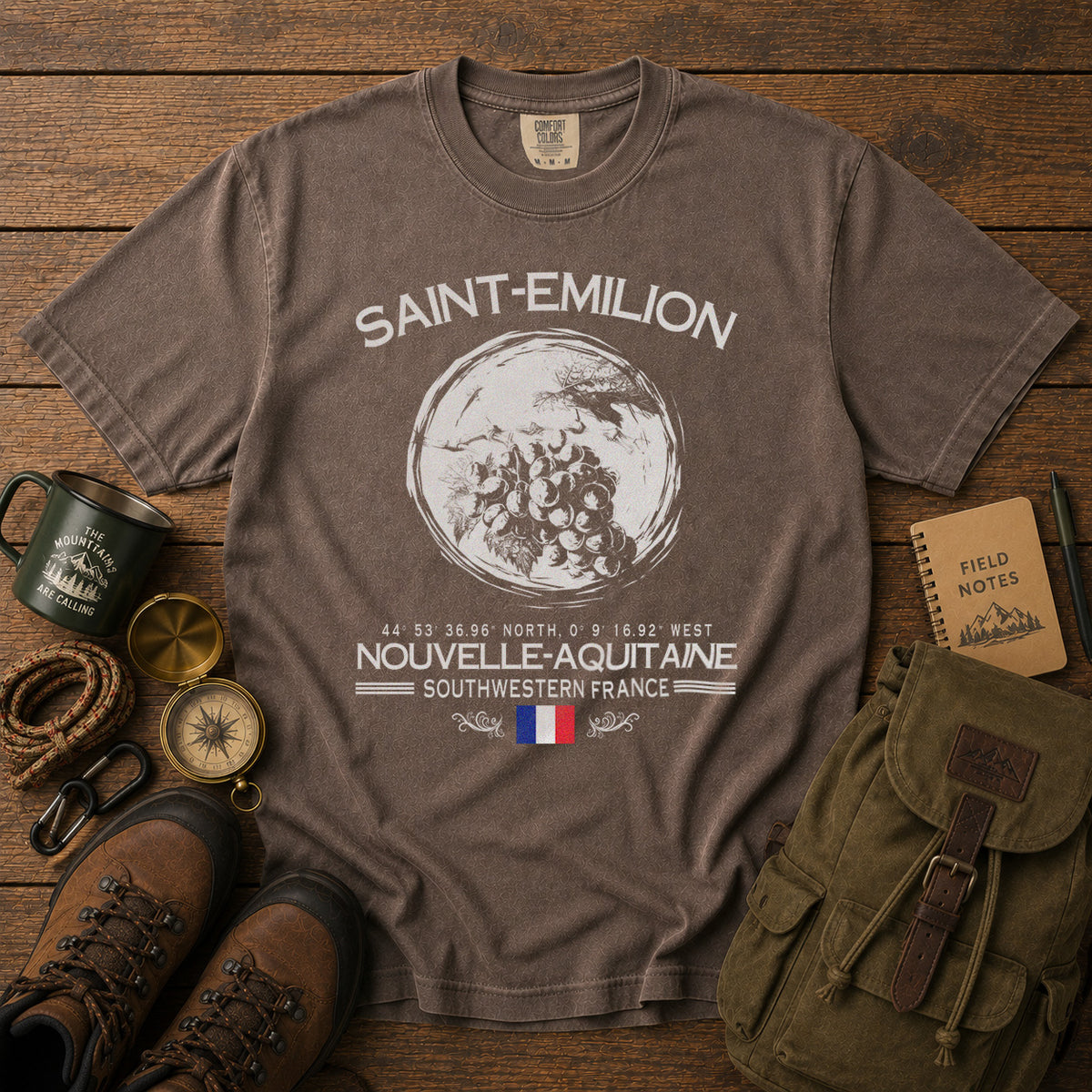 Saint-Émilion T-Shirt in Espresso - roamstride graphic tee