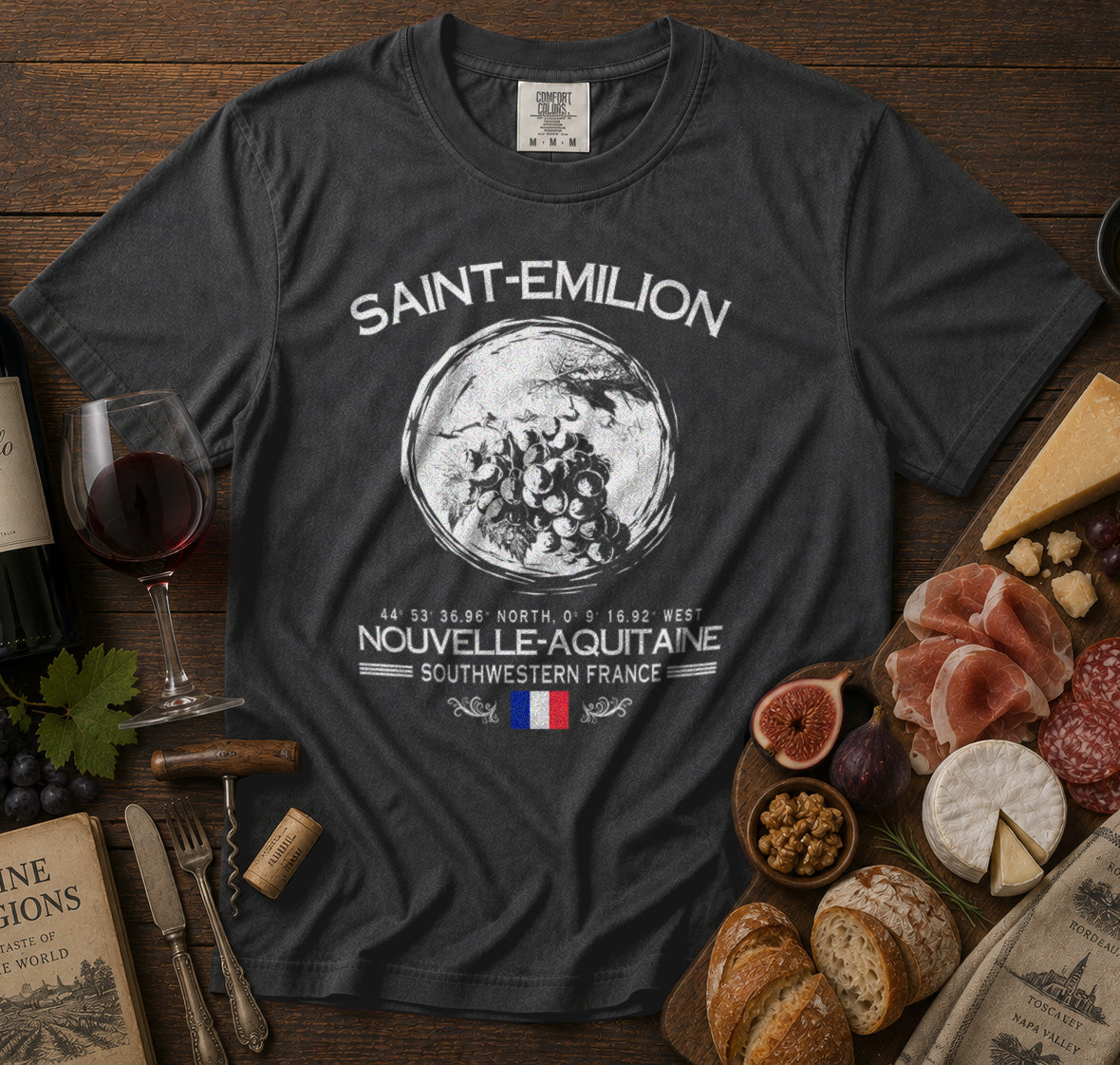 Saint-Émilion T-Shirt in Pepper - roamstride graphic tee