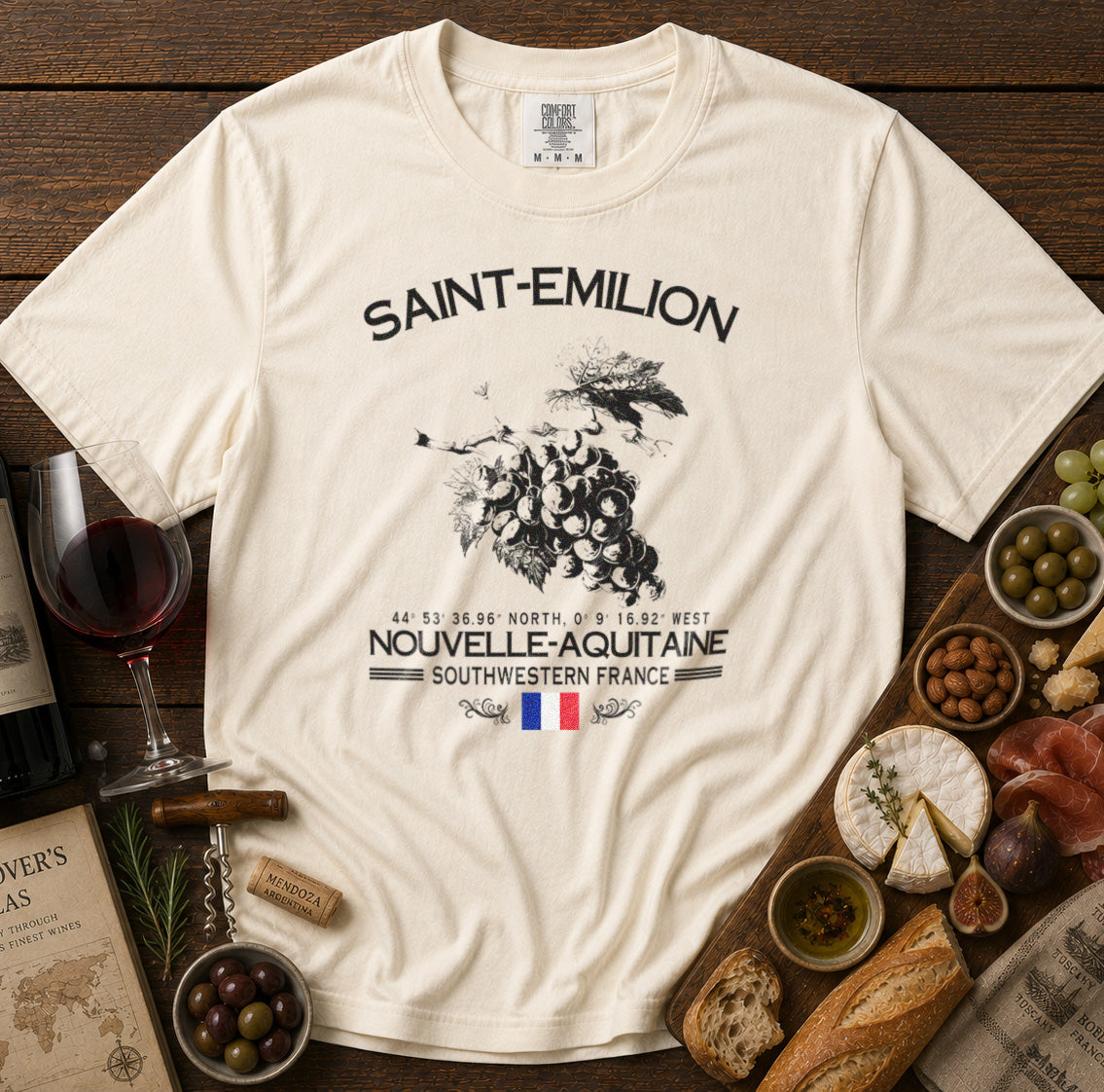 Saint-Émilion T-Shirt in Ivory - roamstride graphic tee