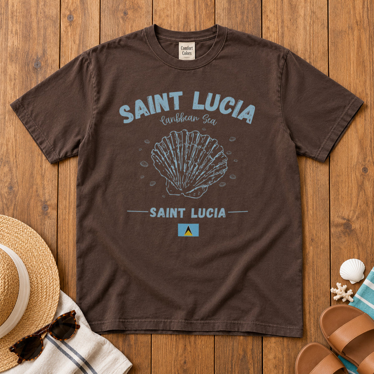 Saint Lucia T-Shirt in Espresso - roamstride graphic tee