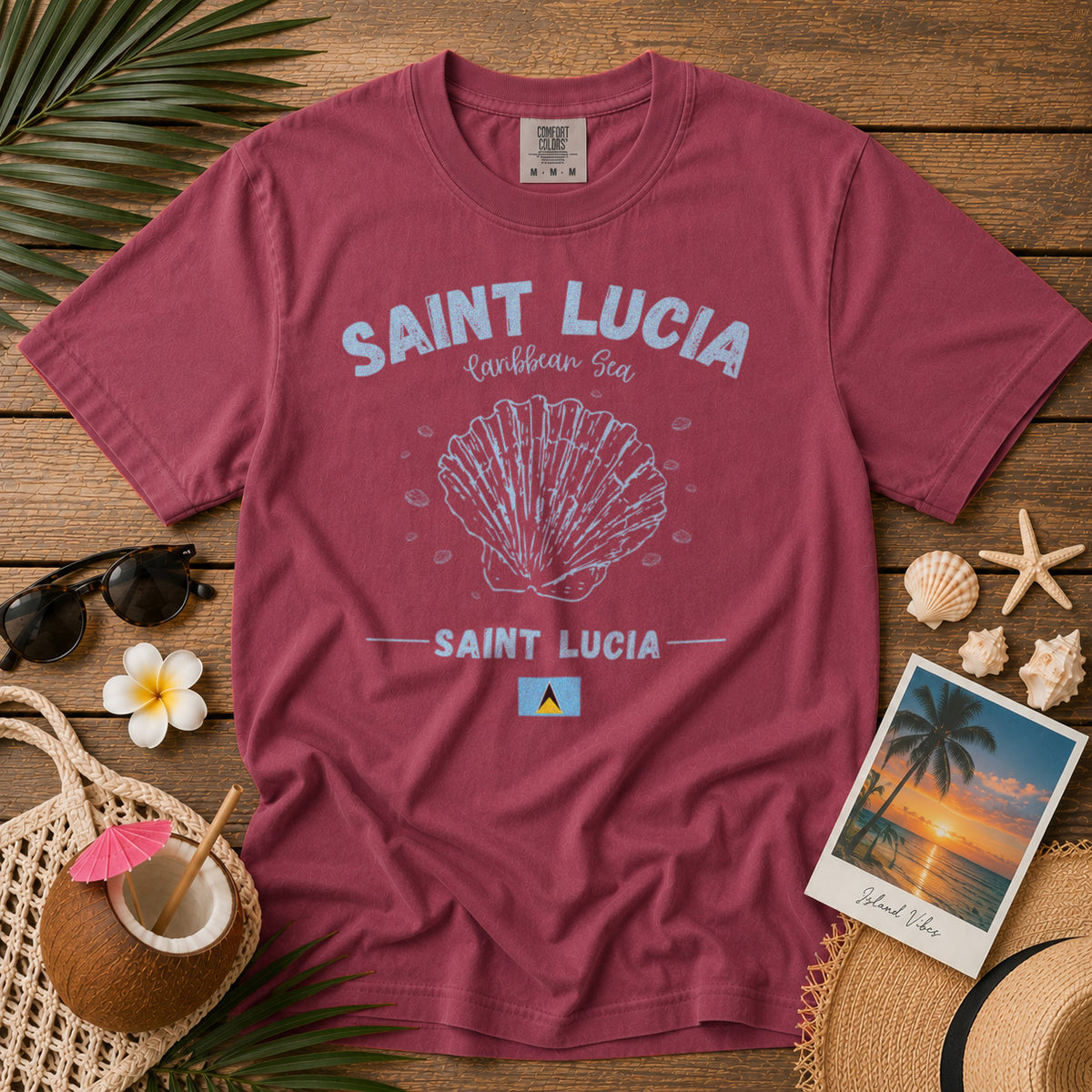 Saint Lucia T-Shirt in Chili - roamstride graphic tee