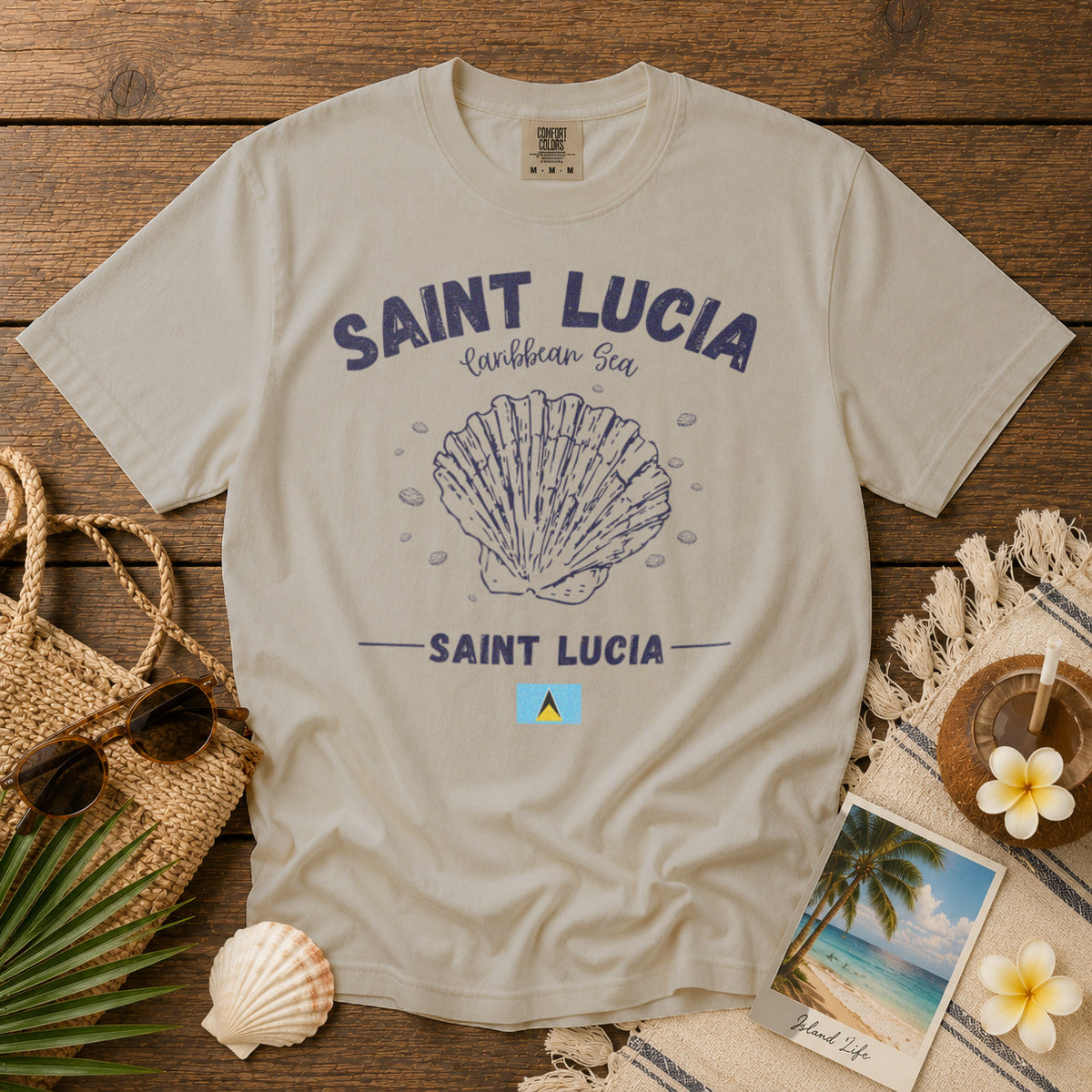 Saint Lucia T-Shirt in Ivory - roamstride graphic tee