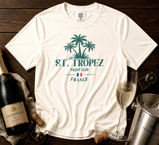Saint Tropez Yacht Club T-Shirt in Ivory - roamstride graphic tee