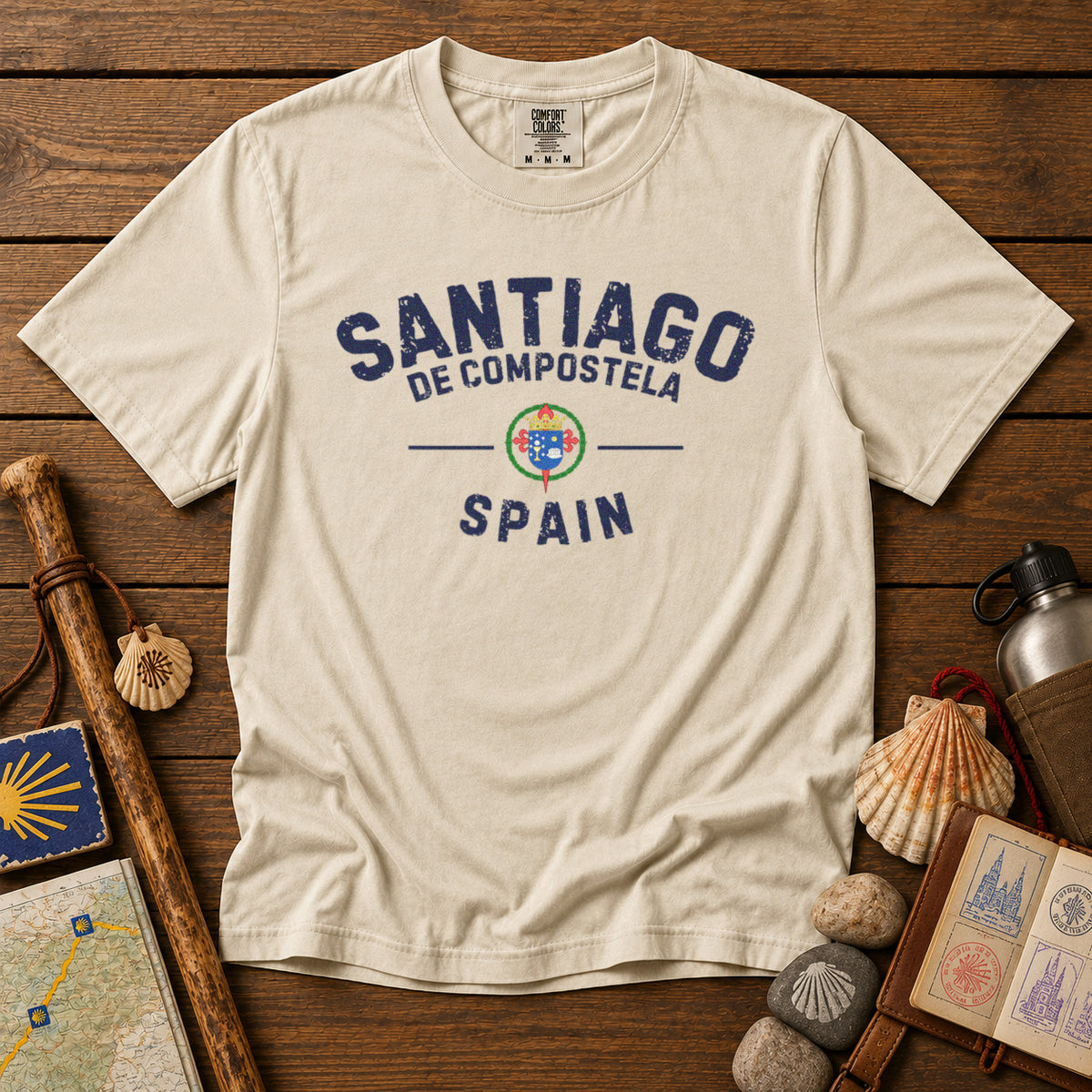 Santiago de Compostela T-Shirt in Ivory - roamstride graphic tee