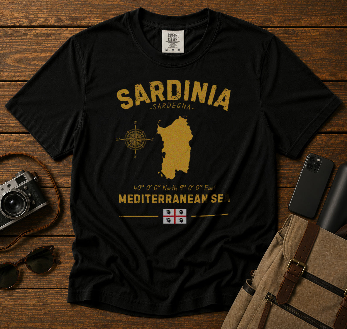 Sardinia T-Shirt in Black - roamstride graphic tee