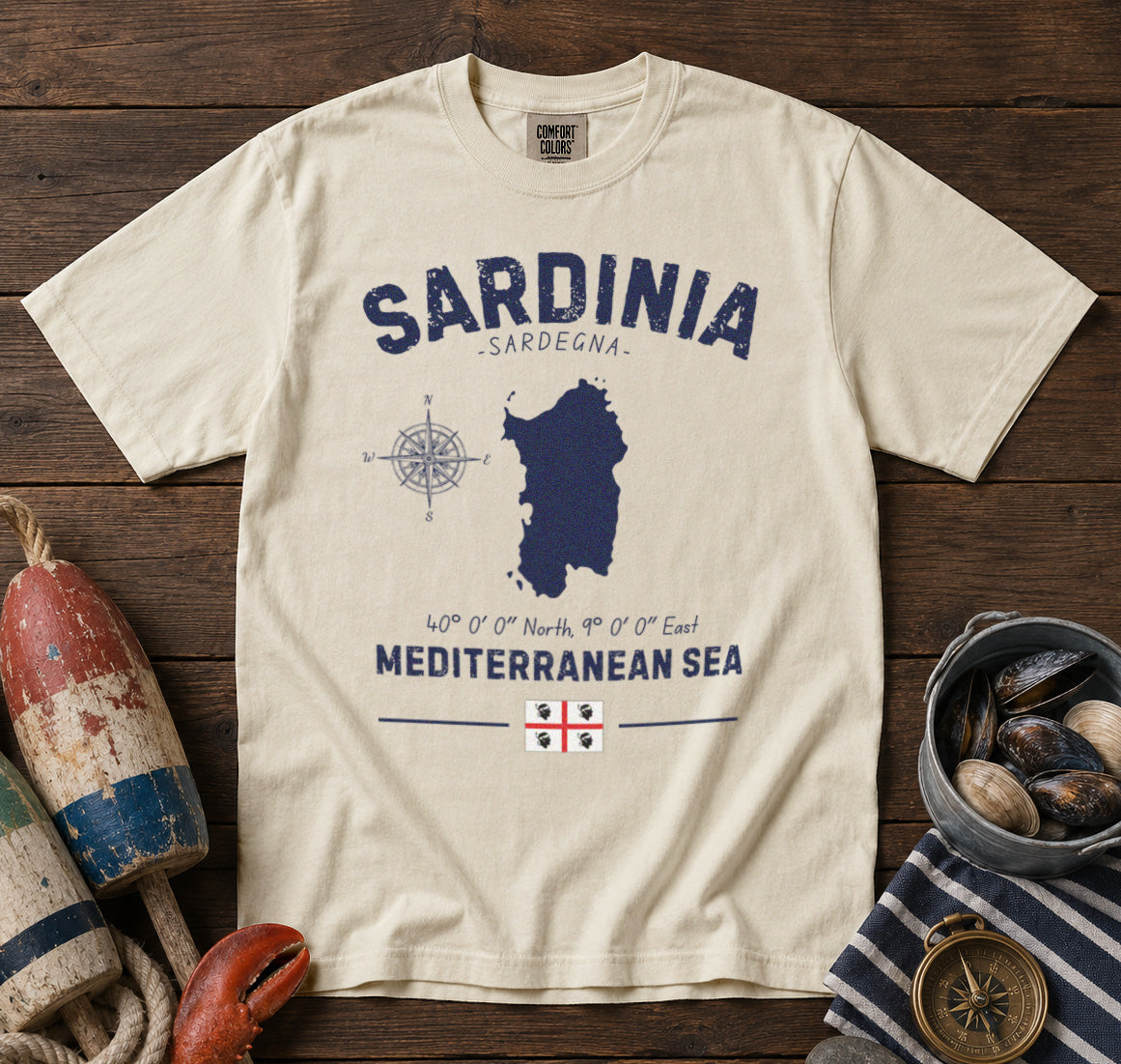 Sardinia T-Shirt in Ivory - roamstride graphic tee