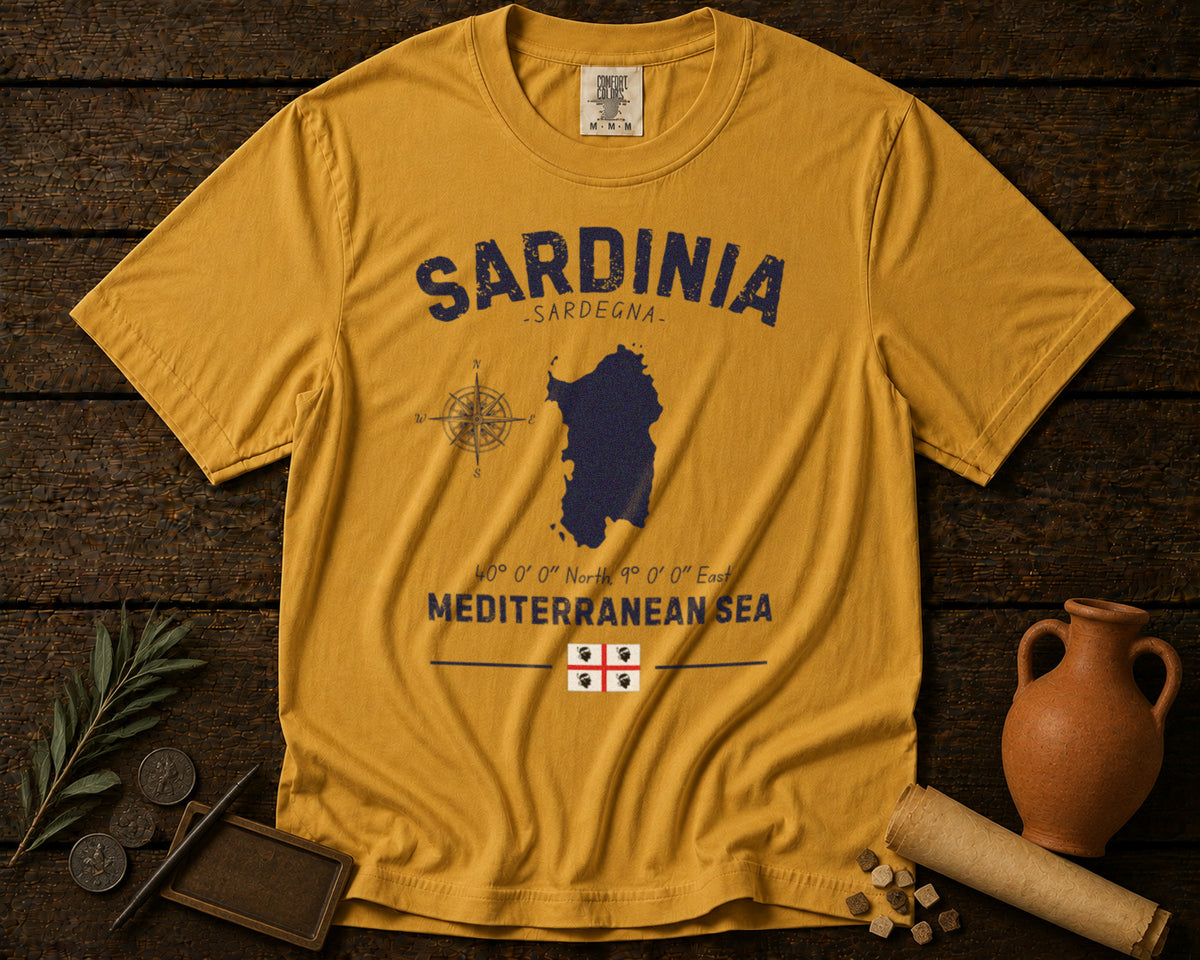 Sardinia T-Shirt in Mustard - roamstride graphic tee