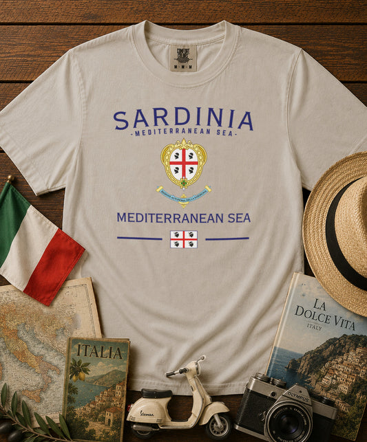 Sardinia Coat of Arms T-Shirt in Ivory - roamstride graphic tee