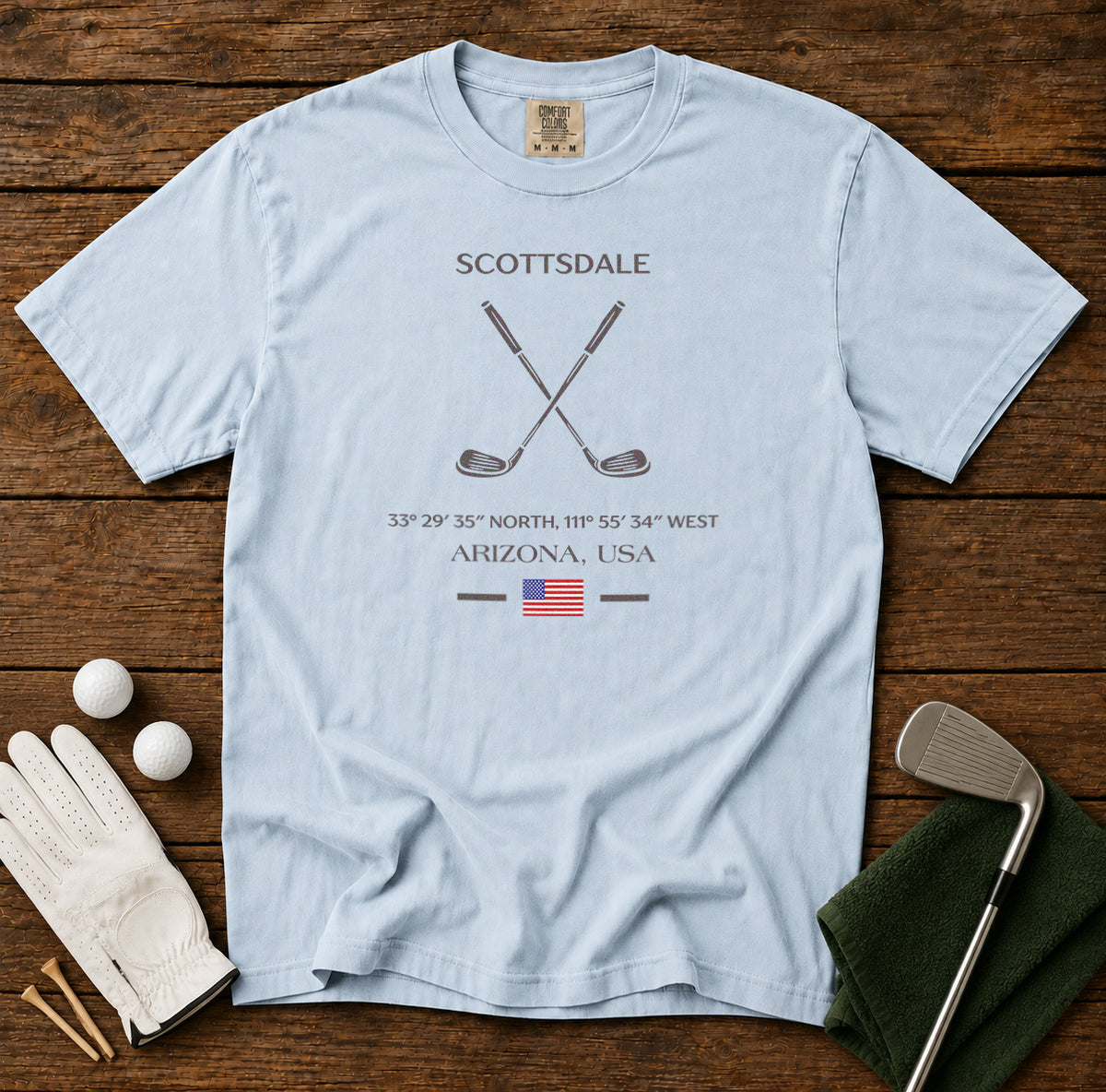 Scottsdale Golf T-Shirt in Chambray - roamstride graphic tee