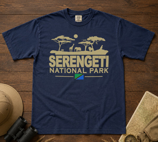 Serengeti National Park T-Shirt in Navy - roamstride graphic tee
