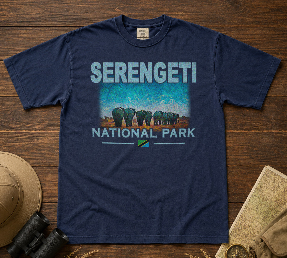 Serengeti National Park T-Shirt in Navy - roamstride graphic tee