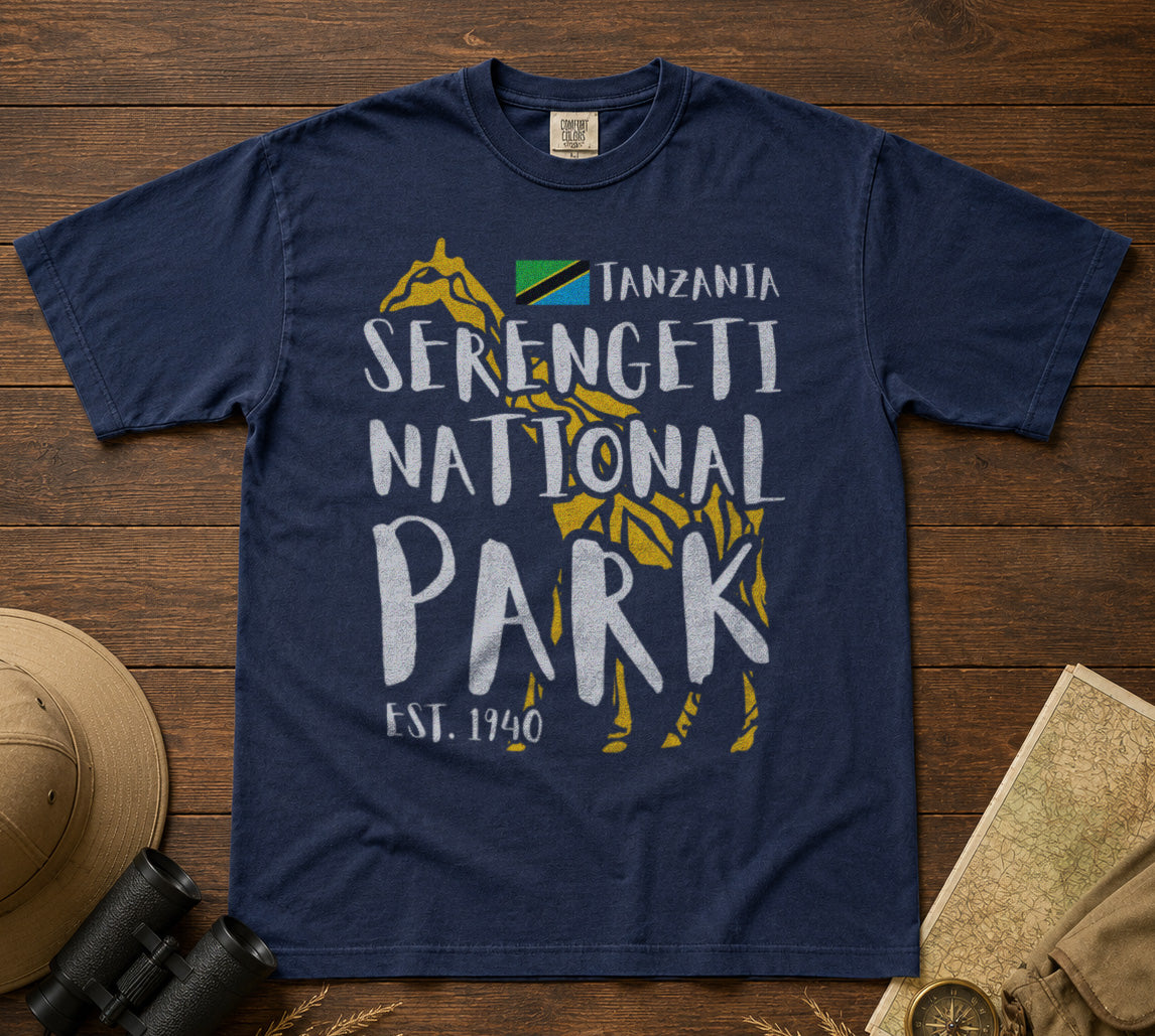 Serengeti National Park T-Shirt in Navy - roamstride graphic tee