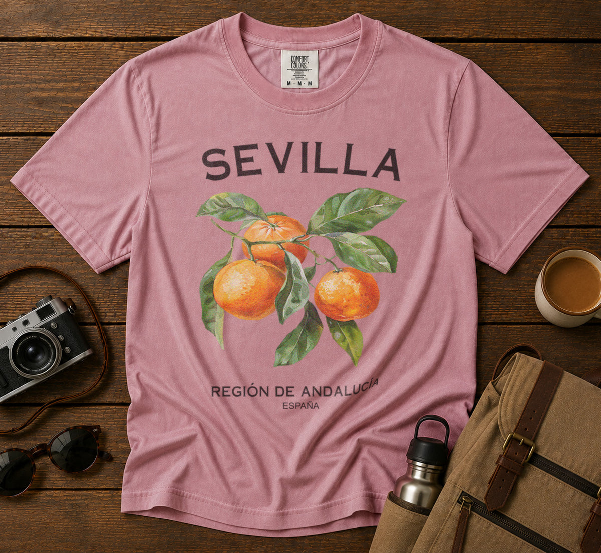 Sevilla Oranges Spain T-Shirt in Blossom - roamstride graphic tee