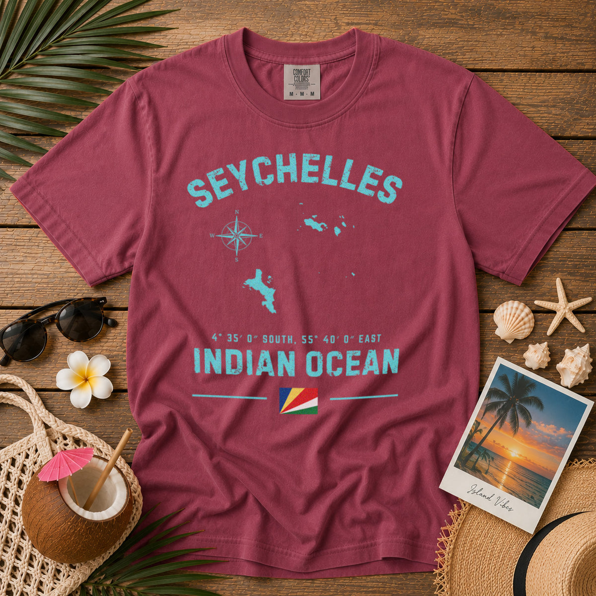 Seychelles T-Shirt in Chili - roamstride graphic tee