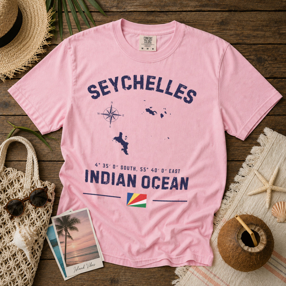 Seychelles T-Shirt in Blossom - roamstride graphic tee