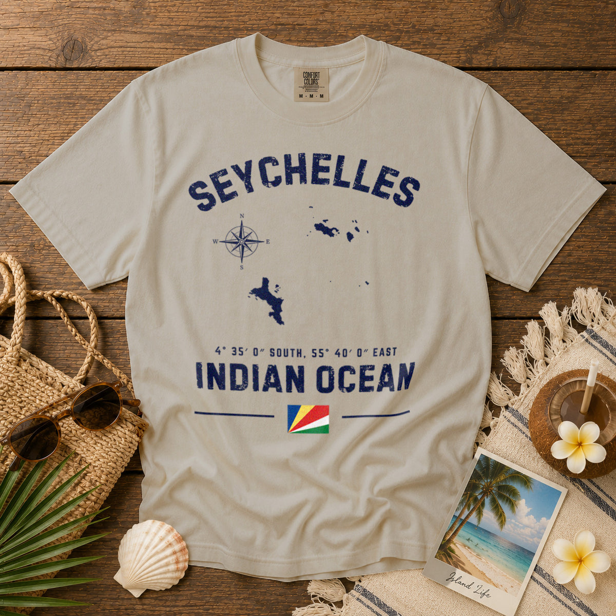 Seychelles T-Shirt in Ivory - roamstride graphic tee